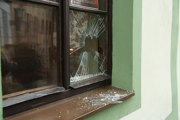 A2B Glass are able to board up broken windows while they are being repaired in Worcester.